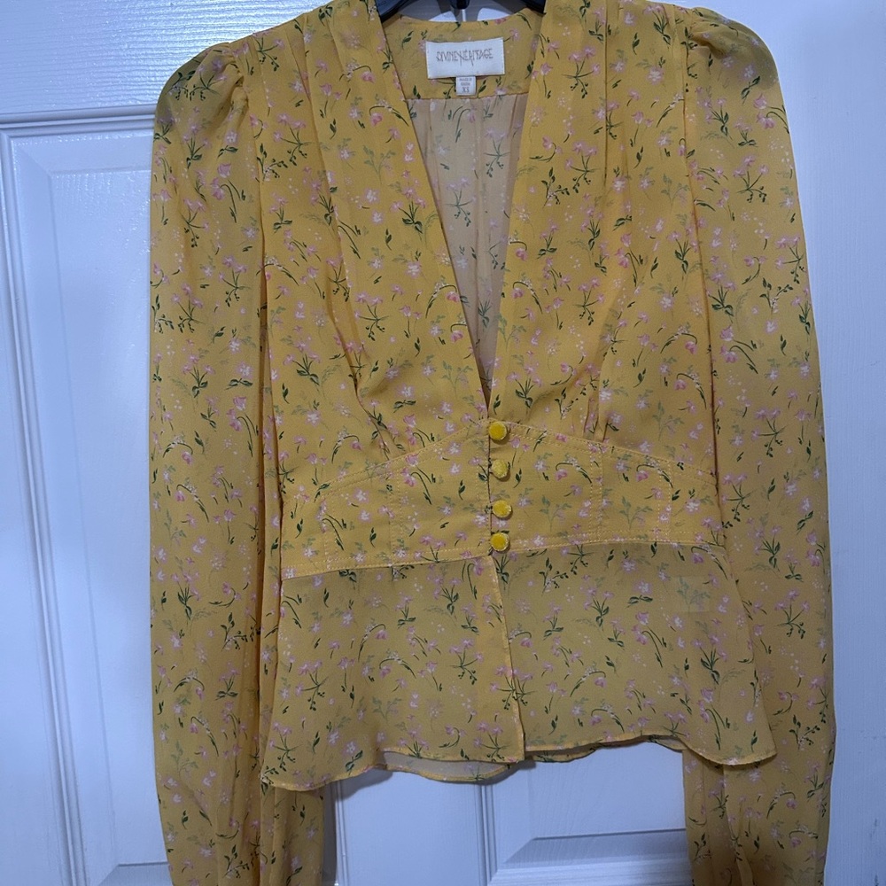 Heritage Yellow Floral Top